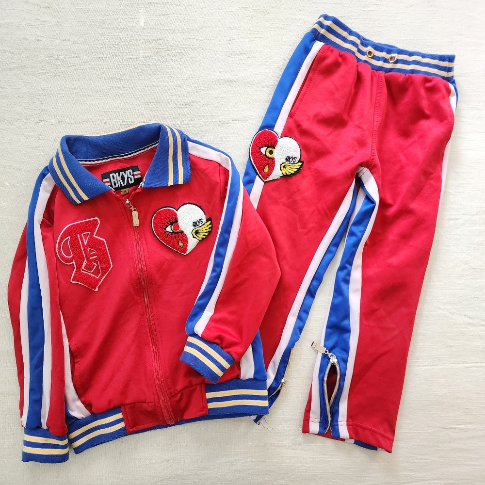 BKYs heart eye matching jacket pants set kids 6